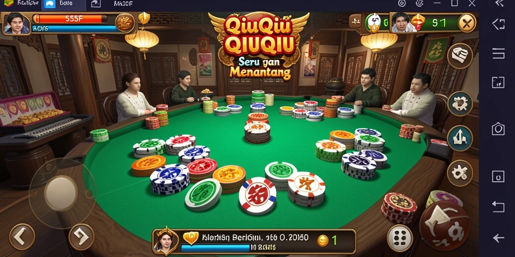 Tampilan gameplay QiuQiu yang seru dan menarik.